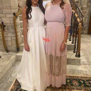 Pleated Maxi Dress with Lace Detail